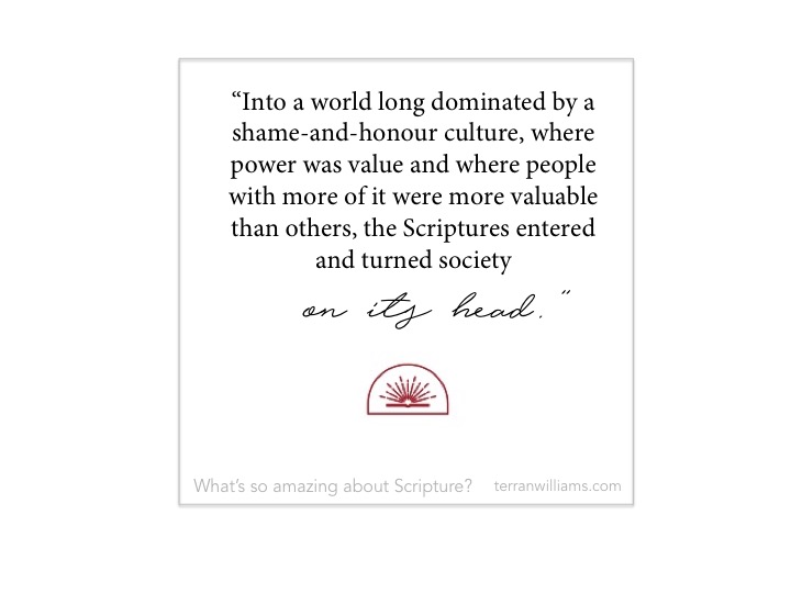 A reminder that the Good Book was and remains the ultimate disrupter... #whatssoamazingaboutscripture 
terranwilliams.com