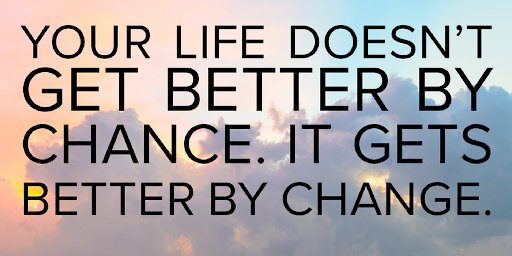 PositivePrayers's tweet photo. Your life doesn't get better by CHANCE, it gets better by CHANGE...
Change your habits, Change your life!
#Change #Habits #Quotes
#NewYearsResolutions https://t.co/a7njgWqEhb