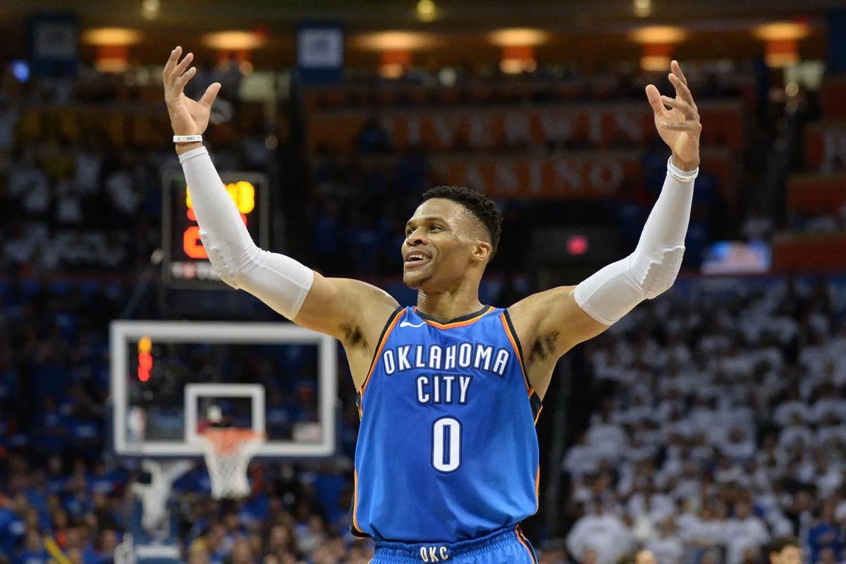 “WeStBrOoK SuCkS iN tHe pLaYoFfS”*5 year playoffs peak from 2012-1728 PPG 9.3 AST 8 REB 52% TS 1.62 WS/48 6.7 BPM +17.5 On-off per 100 possessions3 WCF appearances