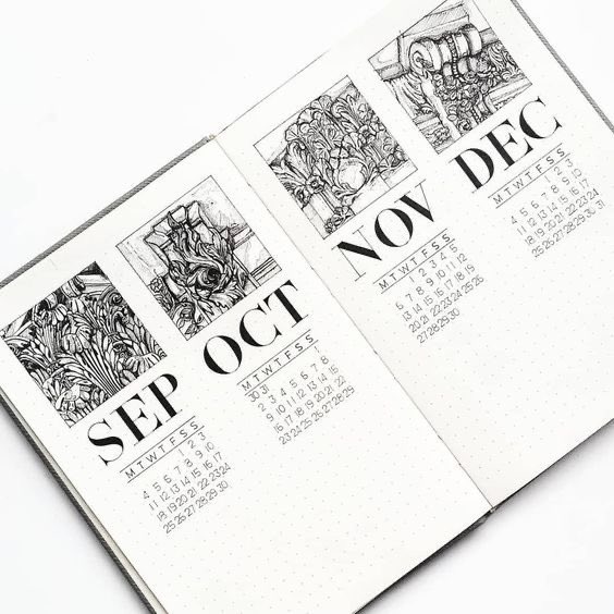  future logs. this is usually the first ‘spread’ people have in their journal: it’s an overview of your entire year, that you keep referring to as you build monthly and weekly spreads after. you add very long term commitments & important dates to it, & can add more as you go.