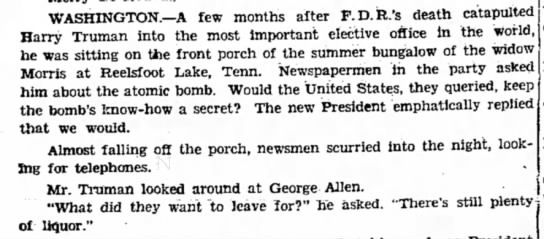 In which Drew Pearson hears me make a joke (but uses it as a brickbat for the rest of the column)

The Chillicothe Constitution-Tribune
Chillicothe, Missouri
12 Apr 1948 https://t.co/Q9qRzaLKPT