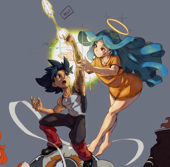 [OC] Lucern (left) and Luna (right). She helps him use his ability better. 
