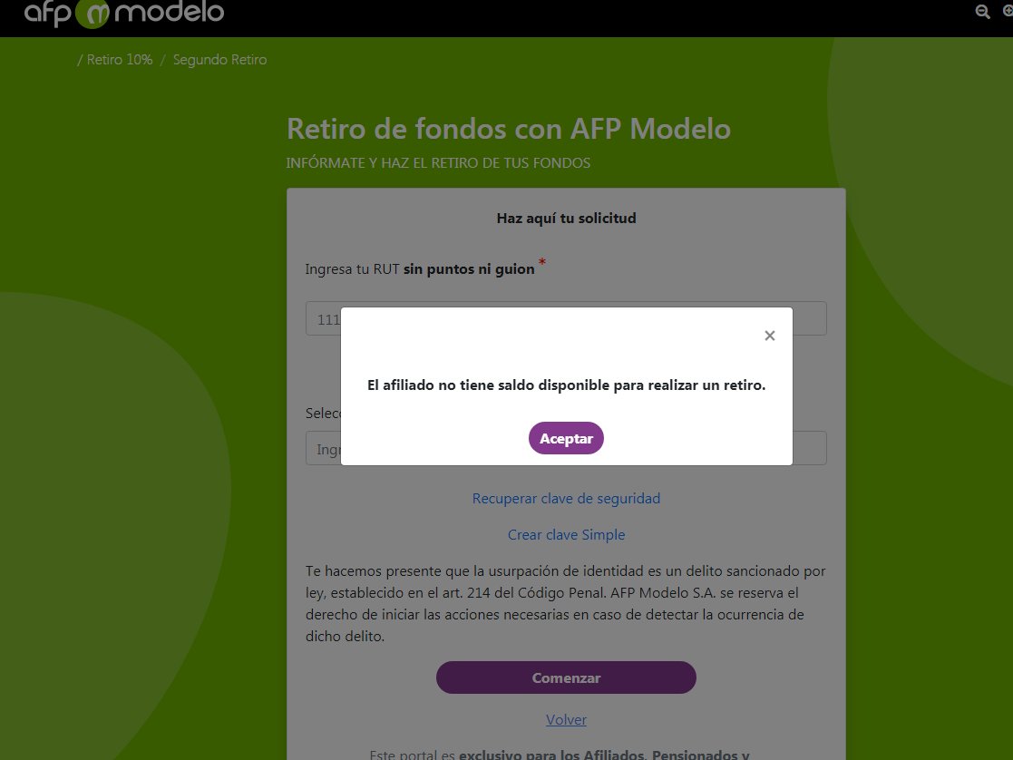 Drdaniel1988's tweet photo. @AFPModelocl  porfavor  ayuda por que me dice que no me deja sacar el dinero me da este error la pagina https://t.co/WBimm6MAX0