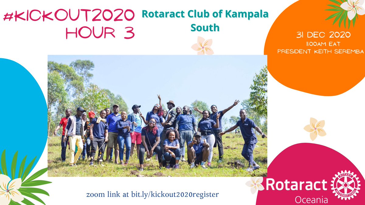 President <a href="/KeithSeremba/">keith Seremba</a> will represent us as part of the presentations from Team Uganda that start at 11am  tomorrow as @Rotaract members around the world are taking action to #Kickout2020, connect with youth leaders, build awareness of <a href="/Rotary/">Rotary International</a>'s focus on the environment