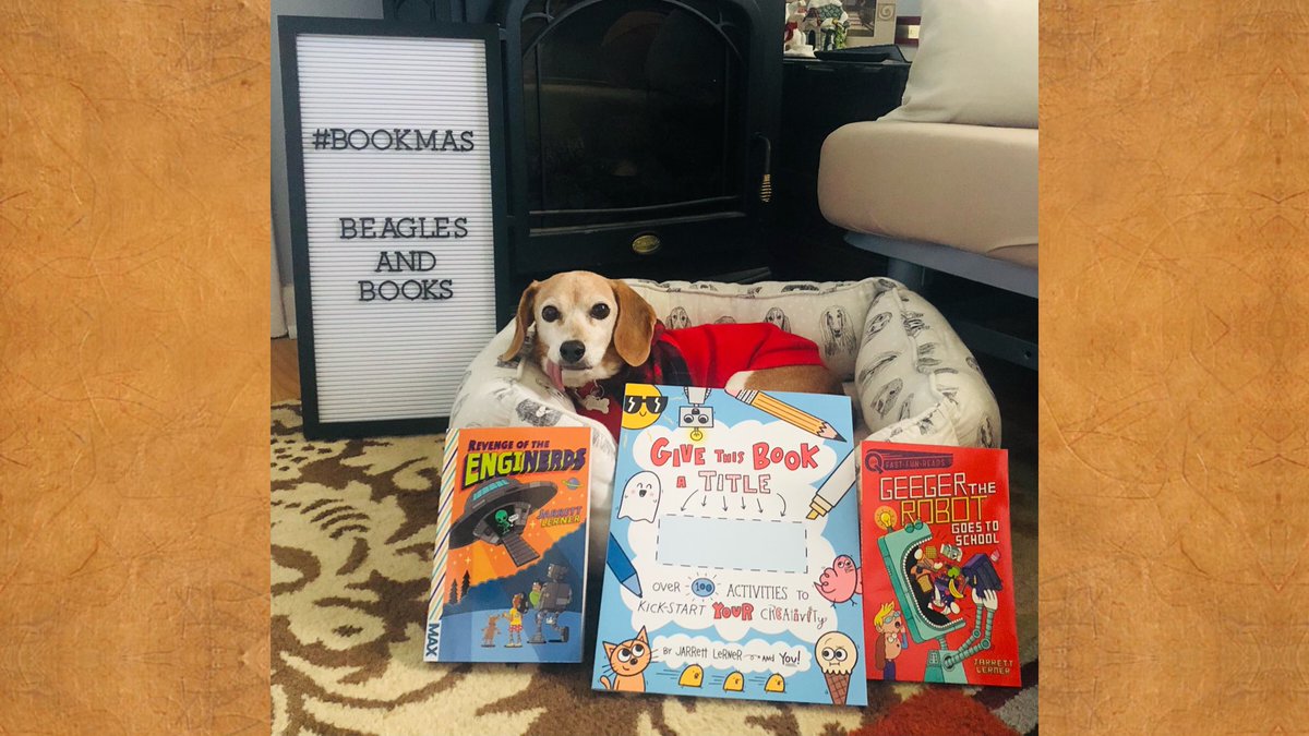 lauramossa's tweet image. On the 5th day of Beagles &amp;amp; Books’ #Bookmas, Bella is giving away @Jarrett_Lerner’s REVENGE OF THE ENGINERDS, GEEGER THE ROBOT &amp;amp; GIVE THIS BOOK A TITLE! Follow &amp;amp; R/T by 10 PM EST 12/30 TONIGHT! US only. 📚🎁🐾 #beaglesandbooks #giveaway #bookjoy #kidsneedbooks