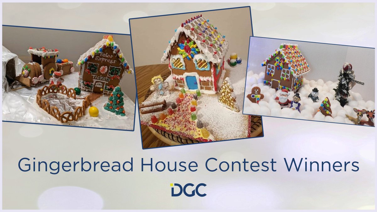 dgc_advisors's tweet photo. DGC sent our employees and their families gingerbread house kits and we held a decorating contest—it was difficult to choose the winners! Congratulations to everyone on your creativity. Here are the winning houses. Happy New Year! https://t.co/FxeHwICfHk