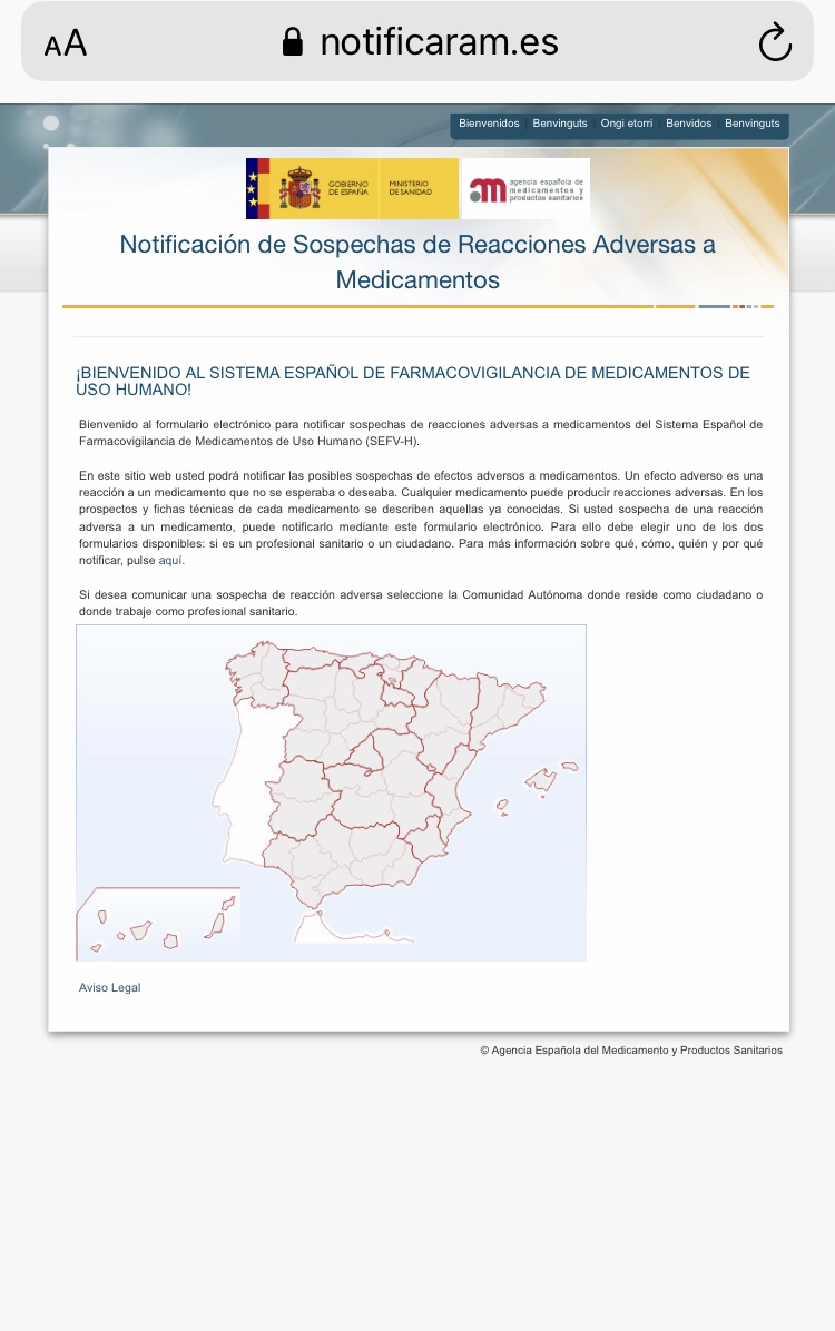 ❗️Recordamos la importancia de notificar reacciones adversas a medicamentos💊

Ahora es más sencillo desde el icono de la tarjeta amarilla 🟨 en la web CIMA de <a href="/AEMPSGOB/">AEMPS</a>  👩‍💻
cima.aemps.es/cima/publico/h…