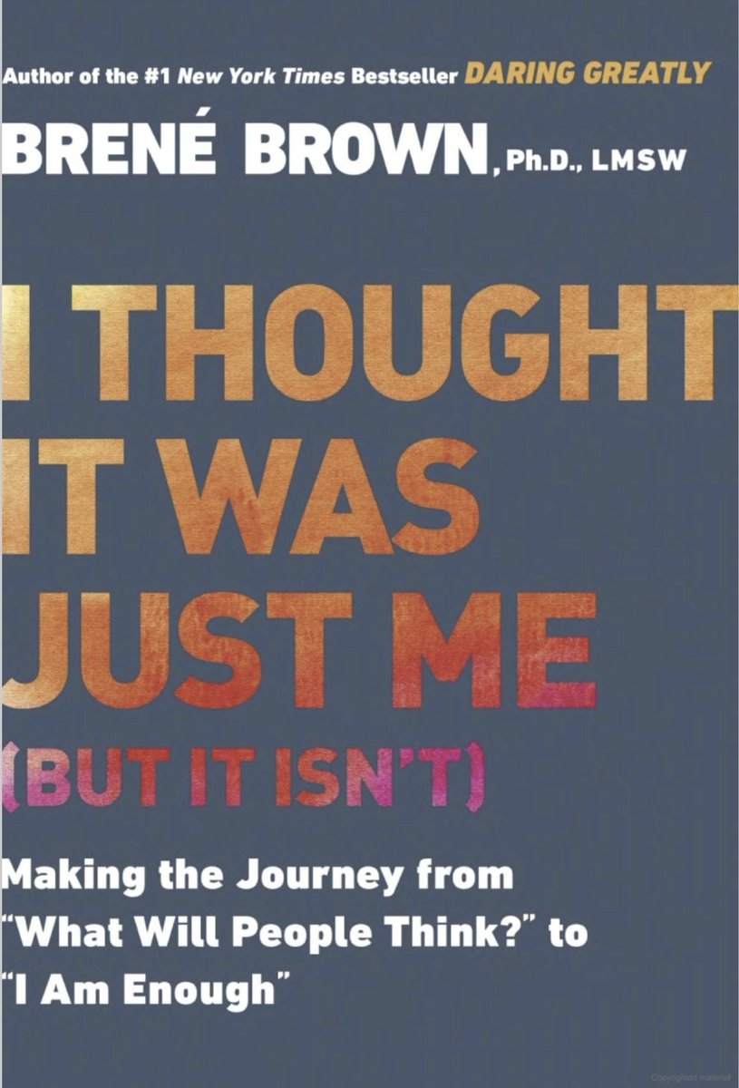 Also I've been listening to the audiobook of "I Thought It Was Just Me" by  @BreneBrown which has helped my  a lot, too! (not adhd specific, but a lot of overlap with shame spirals/unrelenting standards/feeling less alone/etc.) 