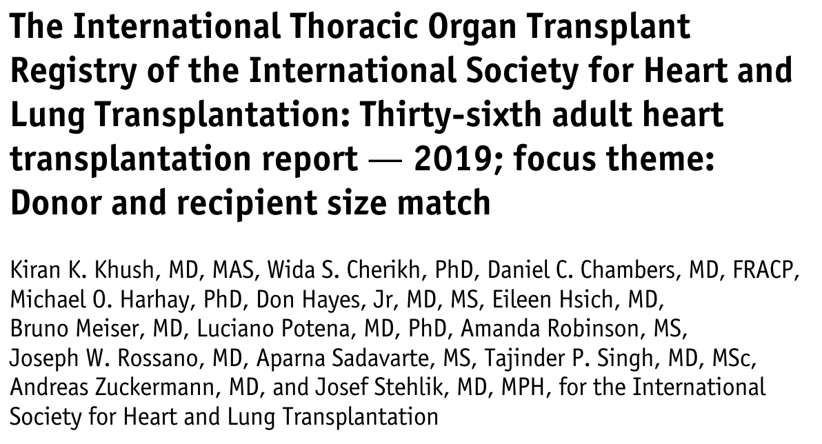 So now we’re pretty certain that predicted heart mass equations are the optimal metric for size matching in heart transplantation. 10/n. (doi:10.1016/j.healun.2019.08.004)