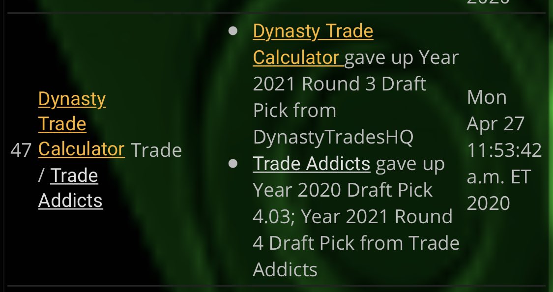 This is an interesting one. I wanted more flippable pieces. The more 4ths I can get this year, the higher odds I have to hit a homer. I gave up the 2021 3rd that belonged to a playoff team. And got a 2021 4th from a bottom team. So the pick swing if it replicated was narrow.