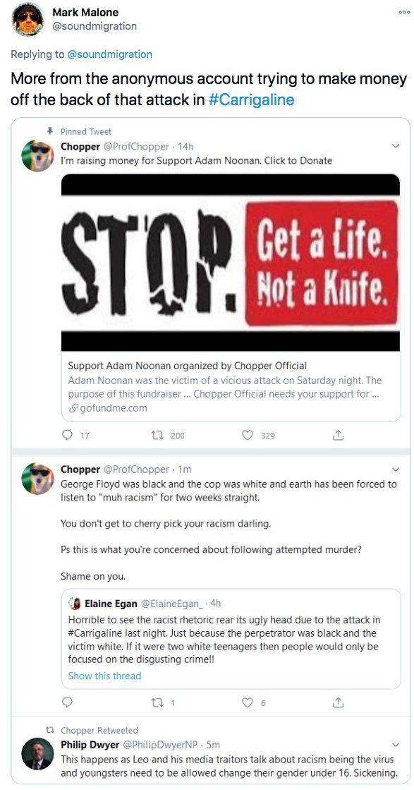 What do they do? Gearóid makes videos based on rhetoric and faux-intellectual fantasy. O’Keefe organises far-right rallies, that tend to go wildly astray. Together, they tried to incite race hate in an incident between two minors and profit off it with a Gofundme. They failed.