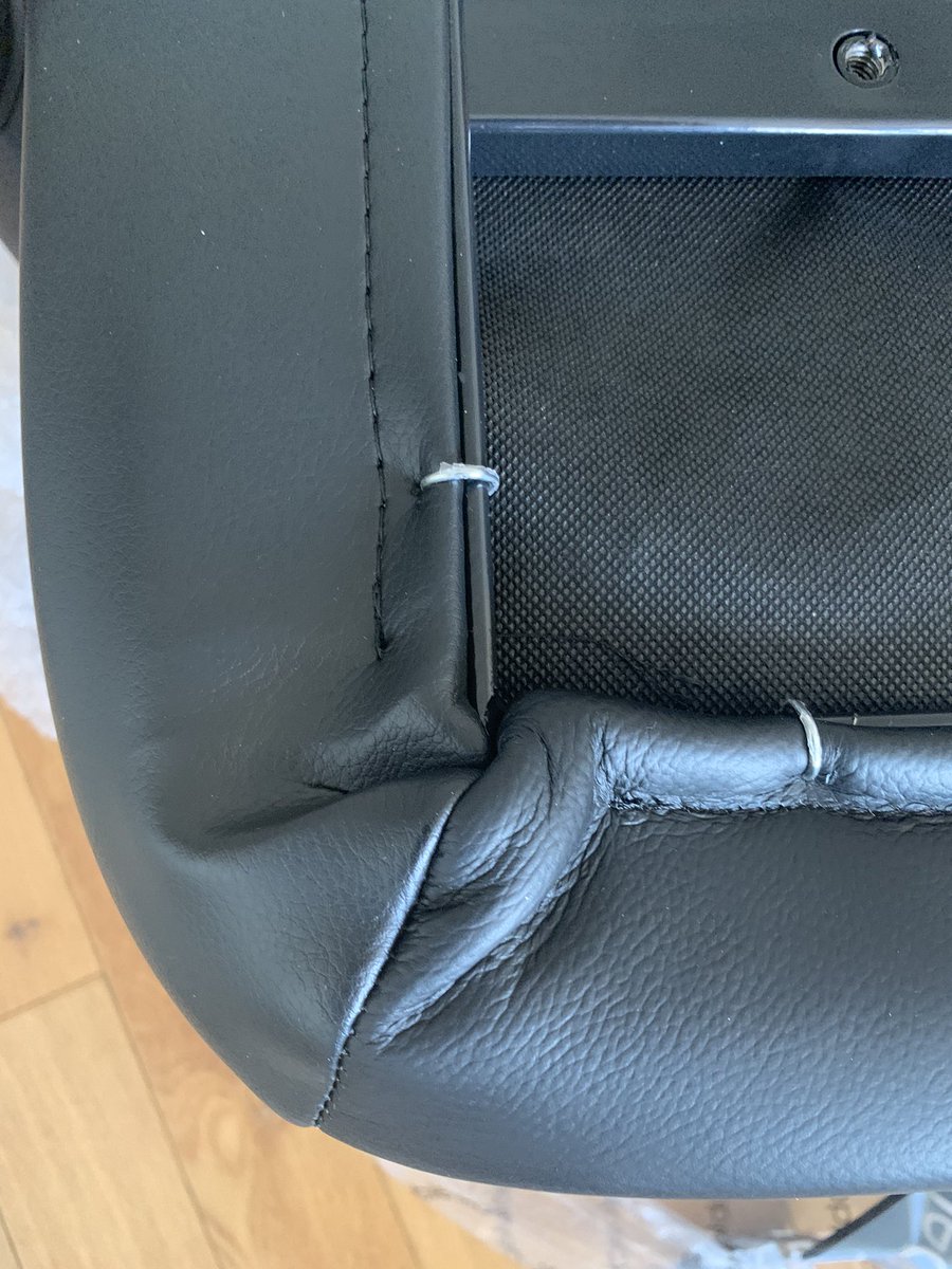 _Cyprien_'s tweet photo. What a disappointment to wait 2 weeks for my @noblechairs real leather to receive it with a perforated backrest and damaged parts... special mention to the carrier (GSL) who delivered it to my neighbour's flat while I was at home all day 🙃 https://t.co/40zw01xDe6