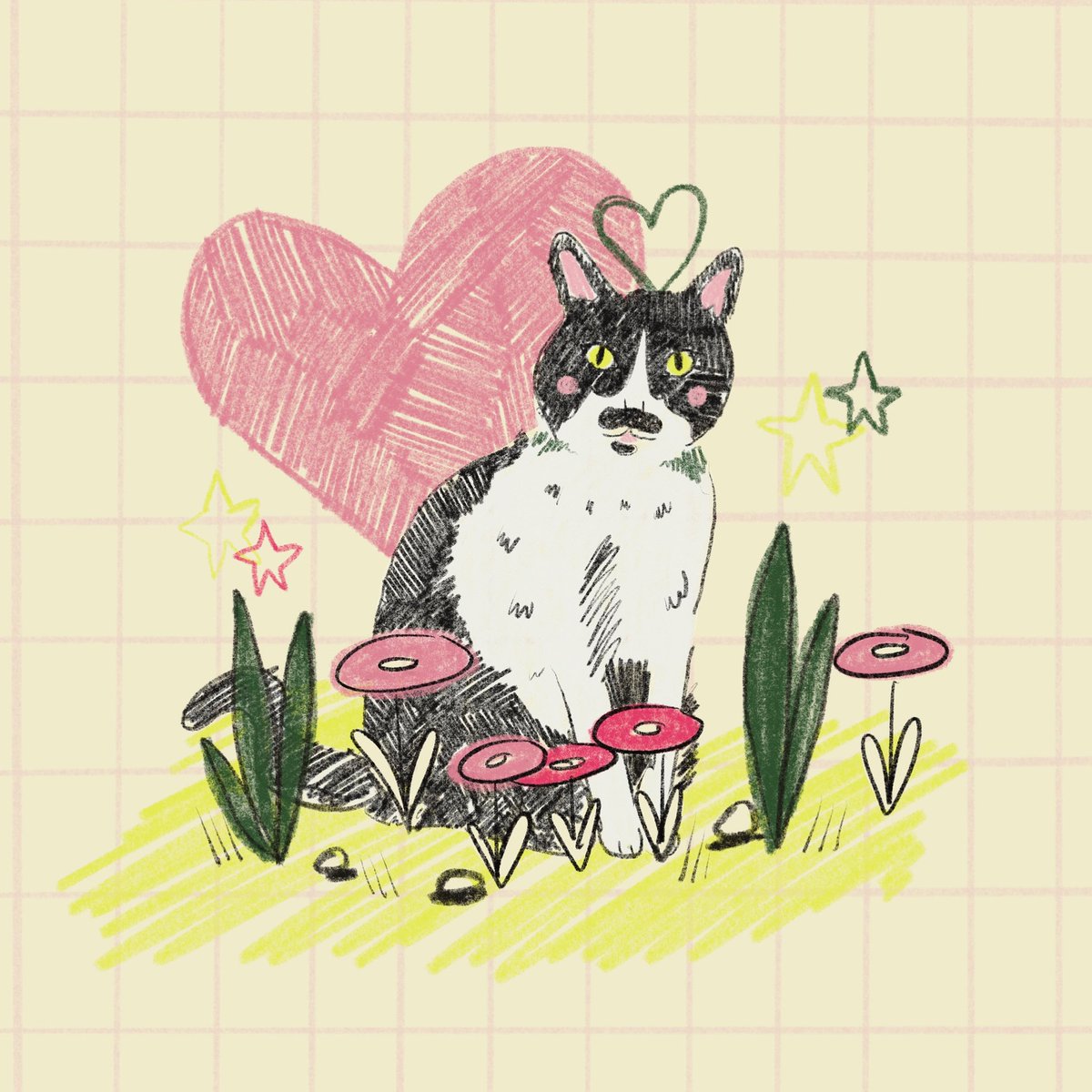 emilyzirk's tweet image. 【ｄａｙ　１０　／　３６５】
My grumpy Mila Bila🌿🌸
#365sketchchallenge