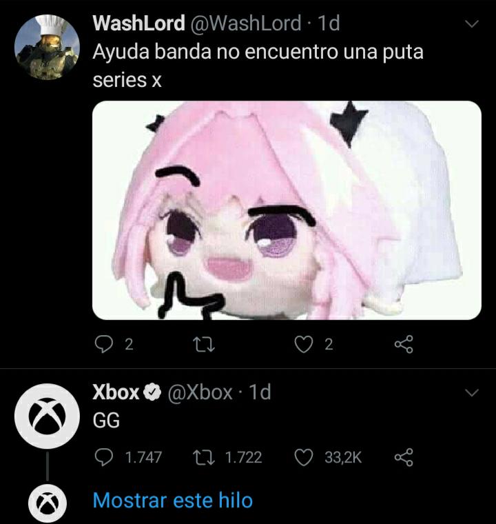 flipsconzol's tweet photo. @WashLord Justo me encontré un tweet de Xbox de bajo del tu tweet xd https://t.co/5HsWQz0dP6