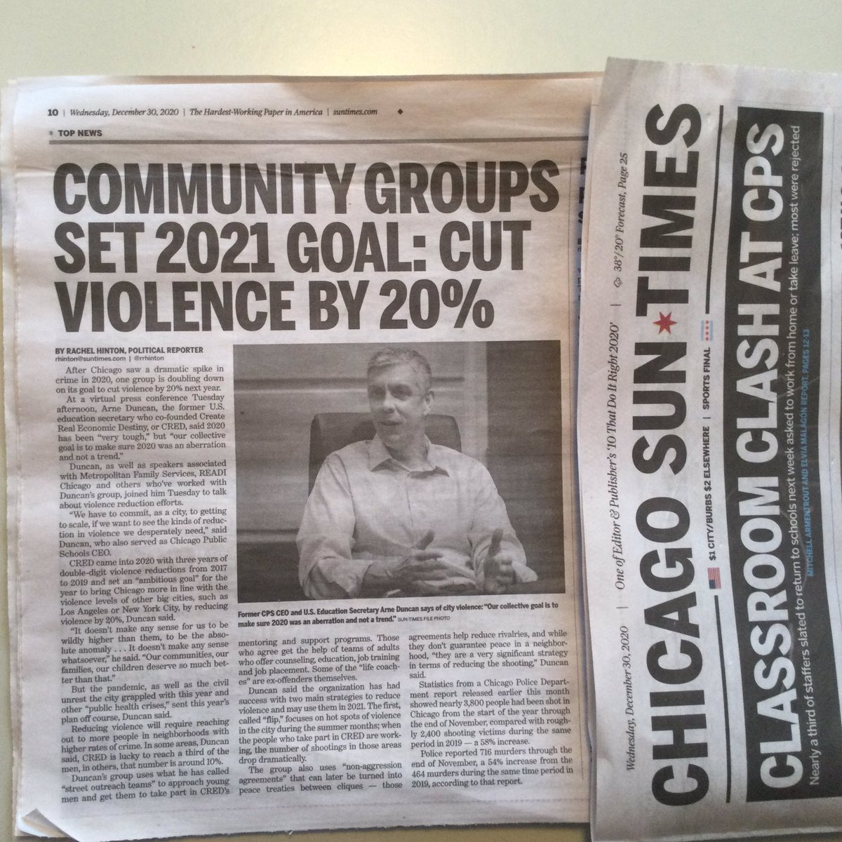  @McNamee54  @arneduncan “2021 Goal: Cut Violence by 20%.” I wish it were so, but Arne, like  @MichaelPfleger  @selwyn_rogers  @GSlutkin  @TioHardiman  @jensludewig — media favorite “experts” re homicide/violence reduction can’t say/see the clear, direct prohibition causal-relationship.