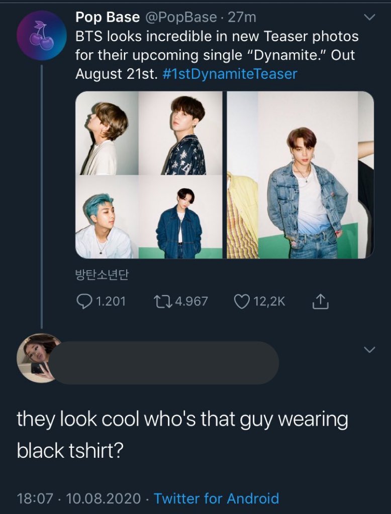 when Dynamite teaser dropped and