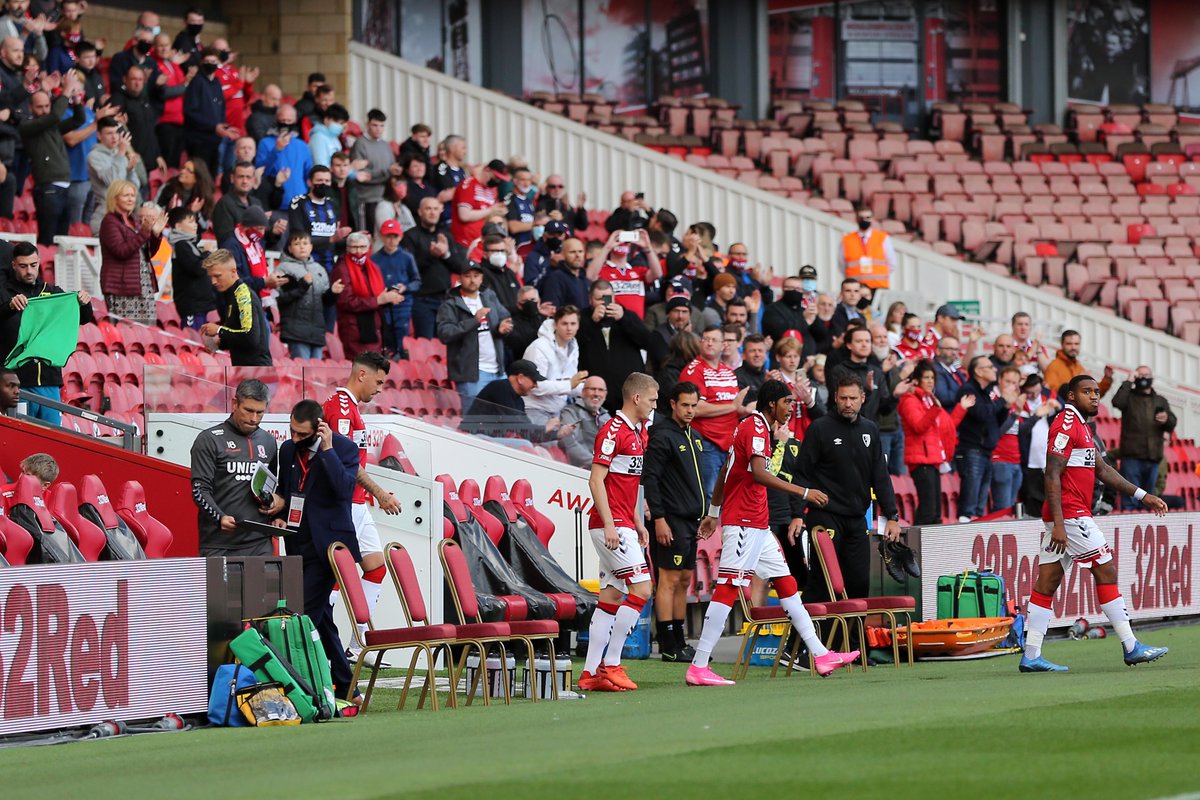 Britt leads the team out in front of a small crowd. This felt like a glimmer of hope on the road to getting the fans back in. I genuinely hope there will be crowds back before the end of the season.