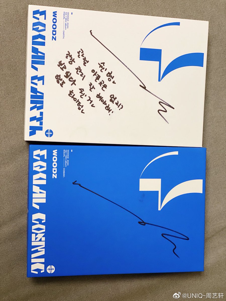 200629 yixuan posted about his signed equal albums from seungyoun