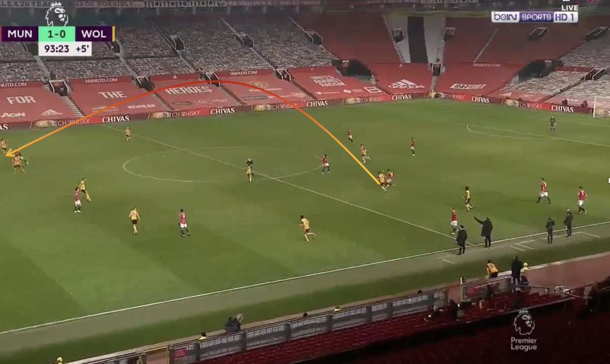 7. Winner. This was an excellent through ball from Bruno — exactly what MUFC needed: a run to bypass WOL’s backline and a ball to supply it. WOL already began to lose their compactness at the dying minutes, and MUFC exploited that well. Rashford cuts inside and shoots.
