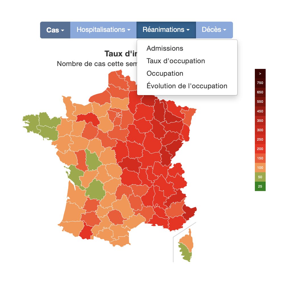 🆕 Aujourd’hui la carte du Dashboard Départements passe à la vitesse supérieure grâce à @AstrohnoMick ! 🔥
covidtracker.fr/dashboard-depa…