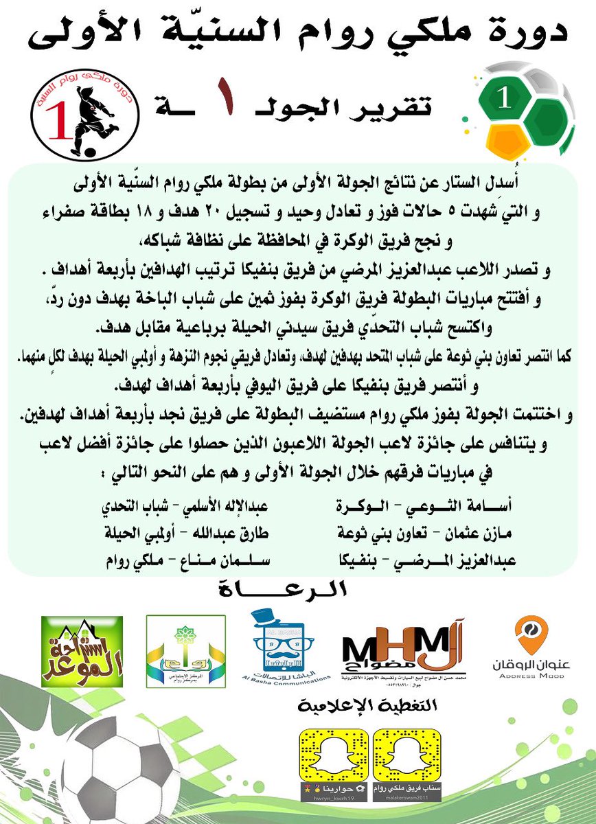 📄 تقرير الجولة الاولى