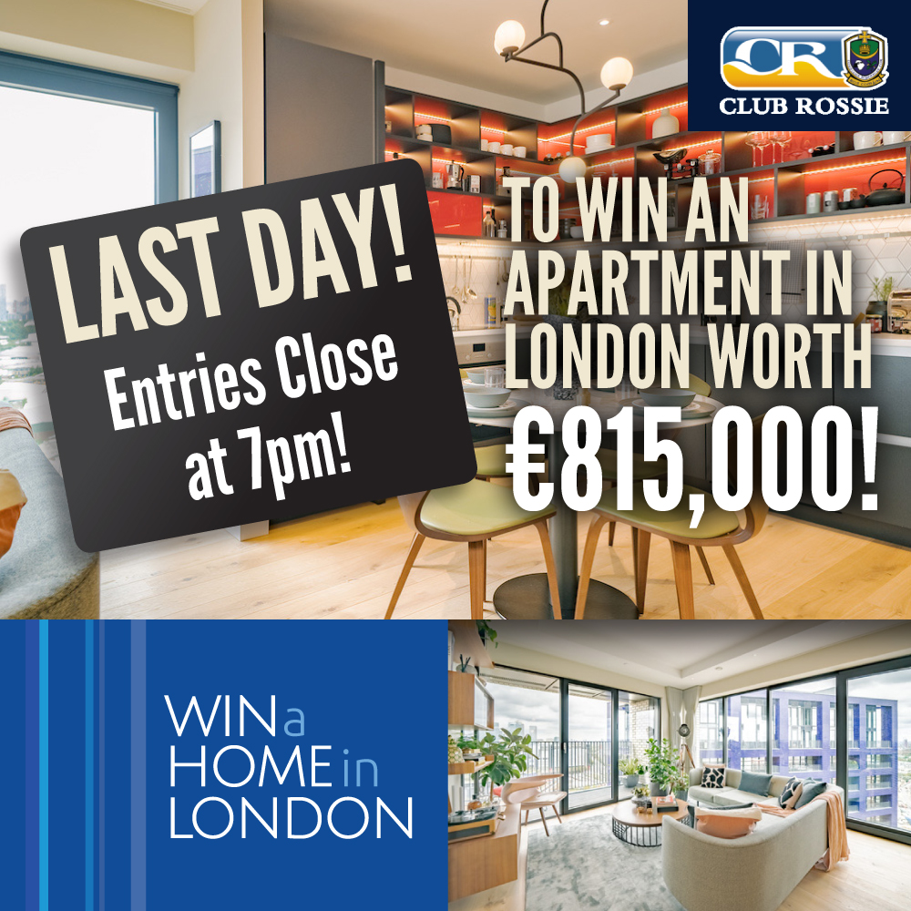 WinHomeLondon's tweet photo. We're into the final hour of our @clubrossie fundraiser! Entries close at 7pm today - 30th December. Enter &amp; you could win an apartment in London and change your life ➡️ https://t.co/7fox2oOoKW

Want to watch the draw? We'll be streaming it live on Facebook from 10pm! https://t.co/yFvBE6h3II