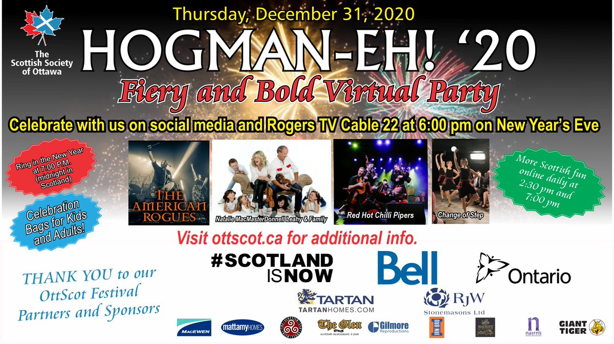 St Andrew S Society Of Toronto Looking For Something To Do From Home On New Year S Eve Check Out Hogman Eh Presented By The Ott Scot More Info At T Co Ollazidwtw Hogmanay Scotlandisnow
