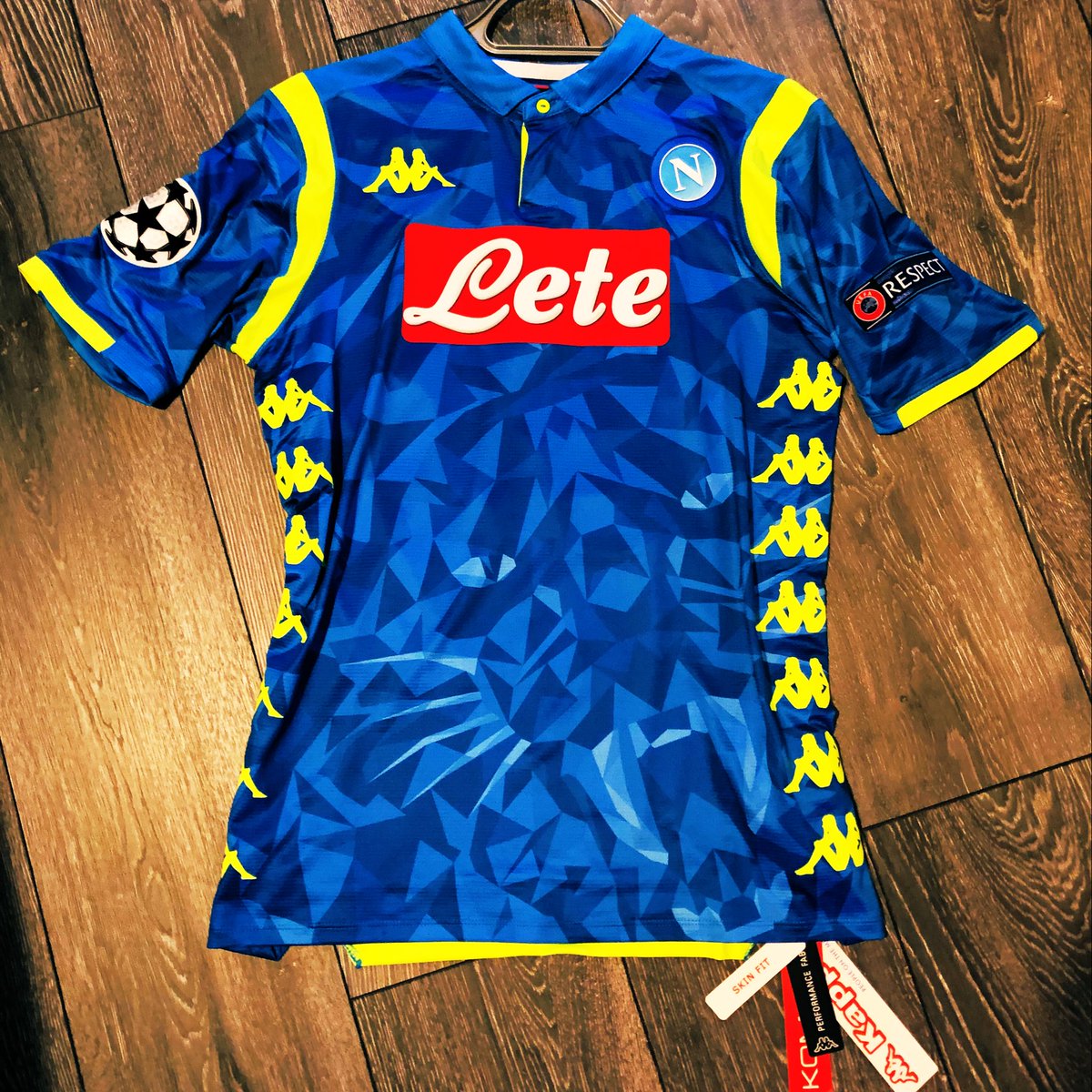 1. Napoli 18-19, Champions League Thanks to  @TheKitsbaia (a theme here!) this lovely shirt is mine, complete with Champions League badges and ‘Milik - 99’ on the rear.Looks amazing, player fit and a striking design! 
