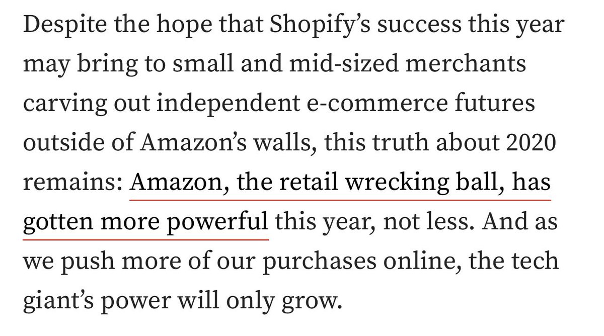 This is a bad take. Amazon is not a wrecking ball. The wrecking ball for most retailers is their own complacency, incompetence, and lack of foresight. They failed without any help from Amazon.