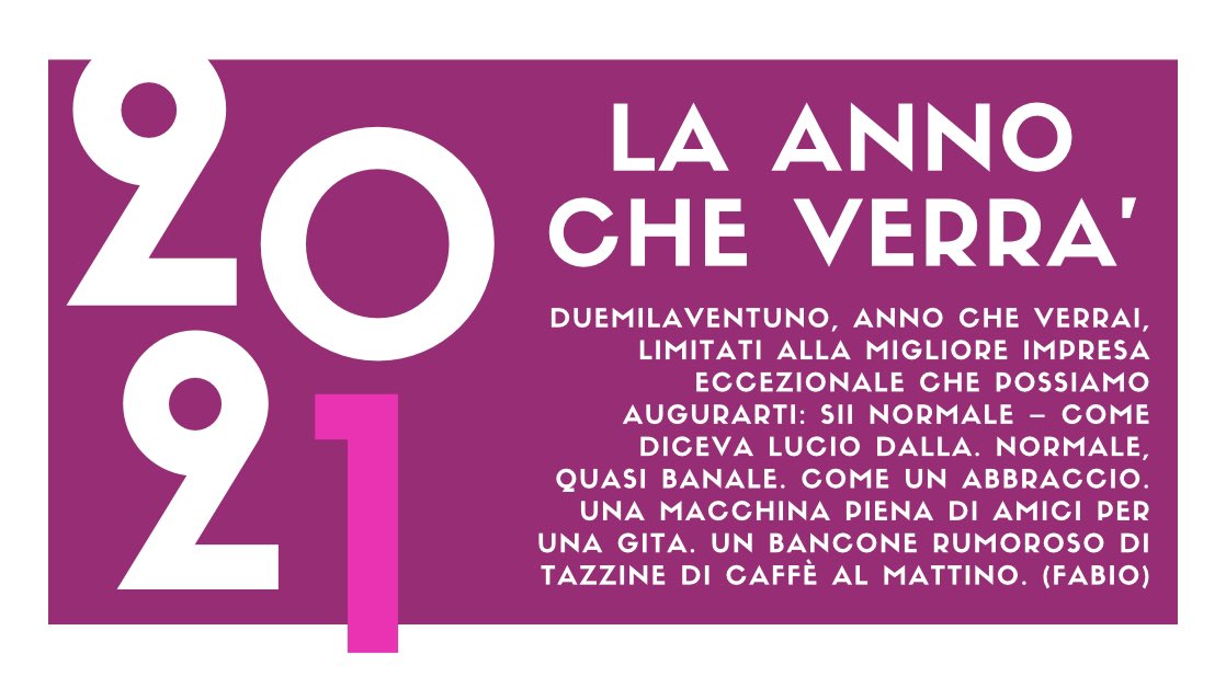 Mentre la #Rimbamband ci fa pelo e contro pelo, un’altra lettera. Quella di <a href="/FanelliFabio/">Fabio Fanelli</a> 
#LaAnnoCheVerrà.