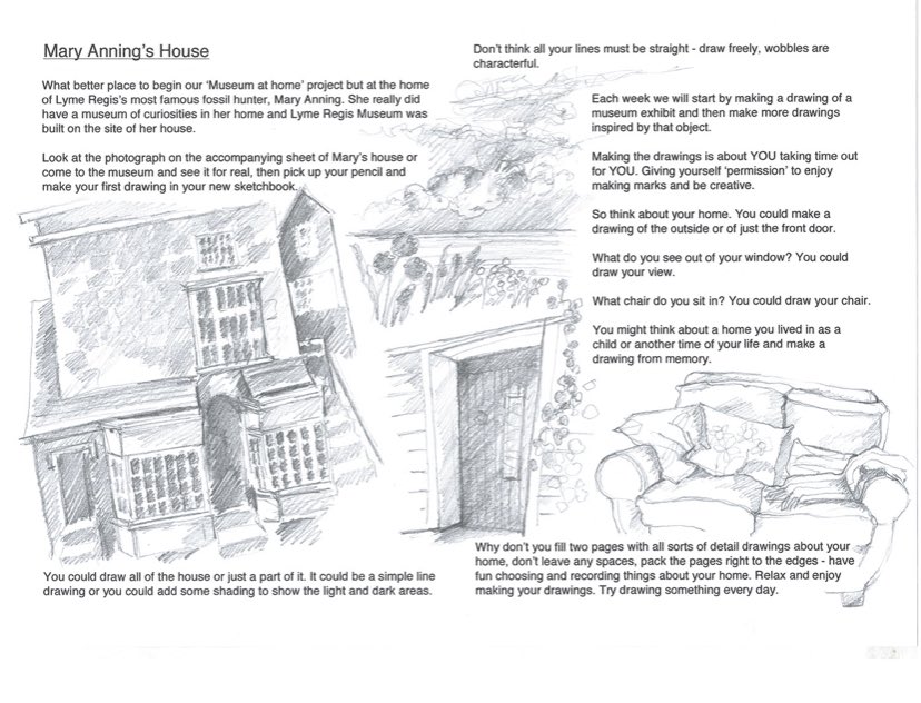 What better place to begin our Museum at Home project but at the home of Lyme Regis’s most famous fossil hunter, Mary Anning. She really did have a museum of curiosities in her home and the museum was built on the site of her house. Activity PDFs are at lymeregismuseum.co.uk
