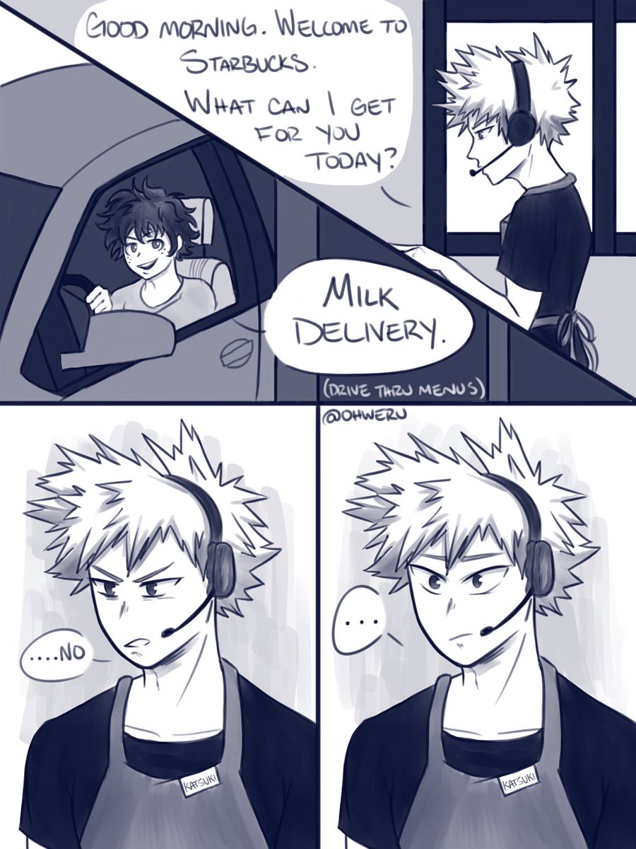 RaptorNerrd's tweet photo. POV: Deku loves to annoy his best friend Kacchan at his part-time job (Read R->L)

#bnha #BokuNoHeroAcademia #bakudeku #MidoriyaIzuku #bakugoukatsuki https://t.co/1Aq1l1jdaL