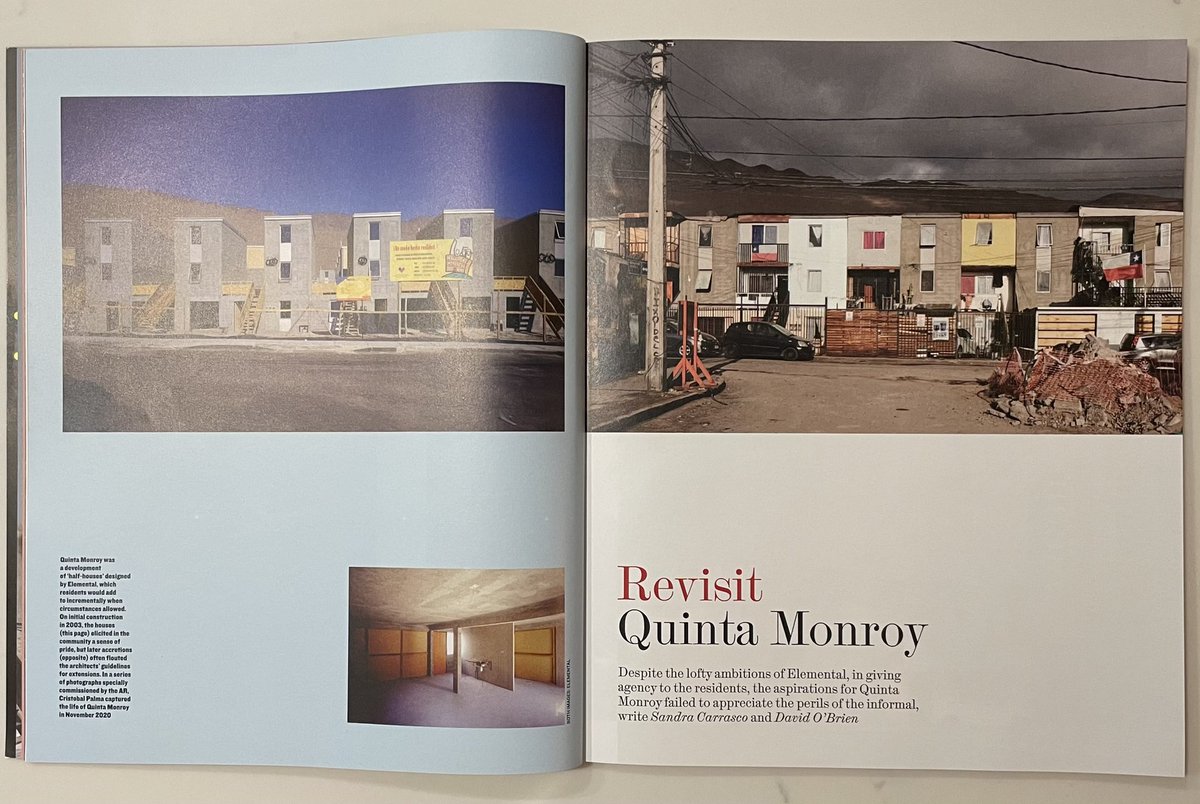 This <a href="/ArchReview/">The Architectural Review</a> article on the failures of Aravena’s Quinta Monroy ‘half-houses’ is fascinating. It seems Elemental’s utopian collective vision did not extend beyond the design &amp; contractor stage. Thought you’d like this <a href="/TKyleBuchanan/">Kyle Buchanan</a> <a href="/mellishaward/">Mellis Haward</a>