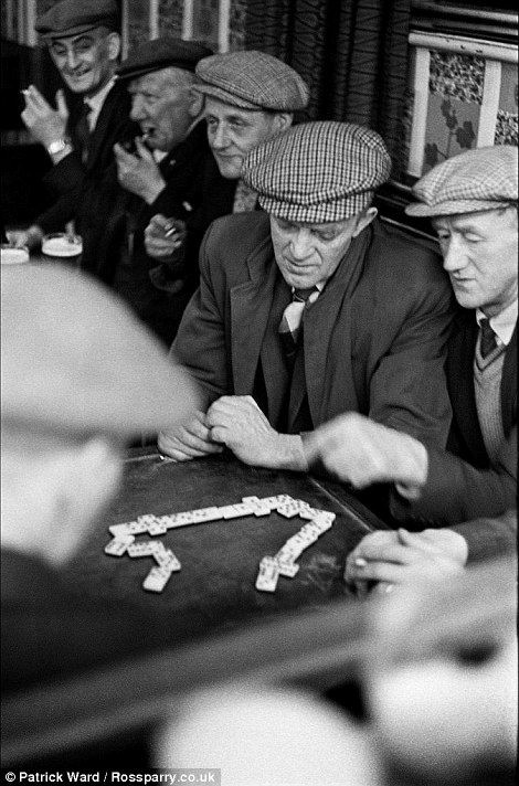 Men playing dominoes at a working men's club in Horden