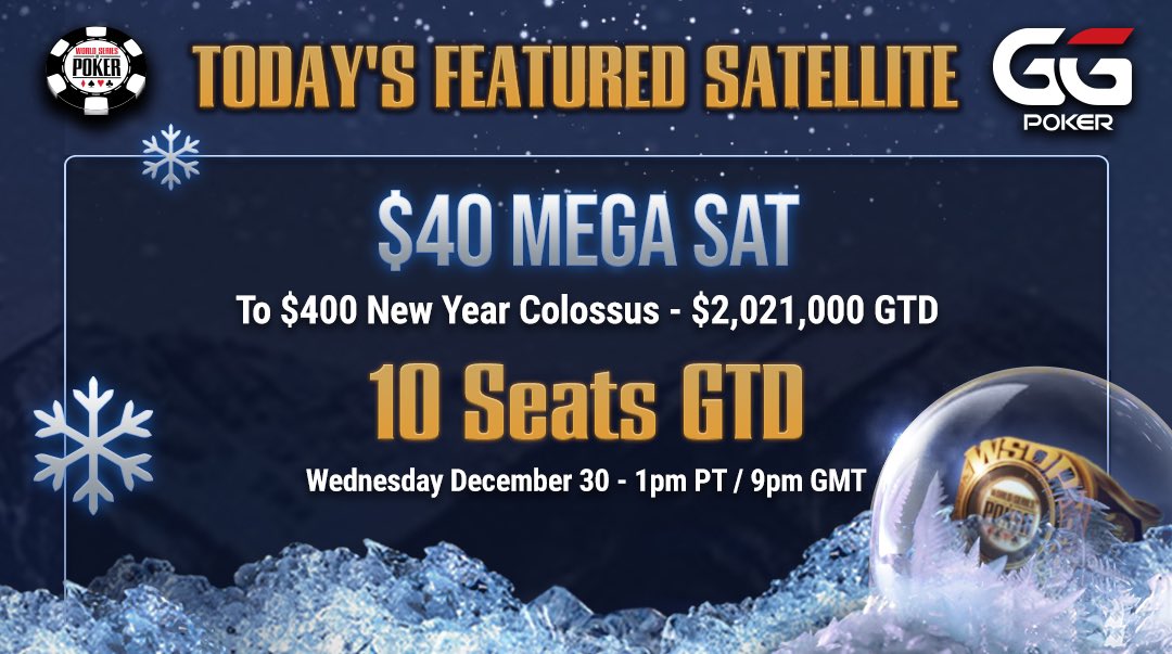 GGPoker's tweet photo. Today’s featured satellite, starting in 90 minutes! Will this be a game changer for you? 
#ForTheRing #WSOP #ValueTown https://t.co/Q8yM85IuqG