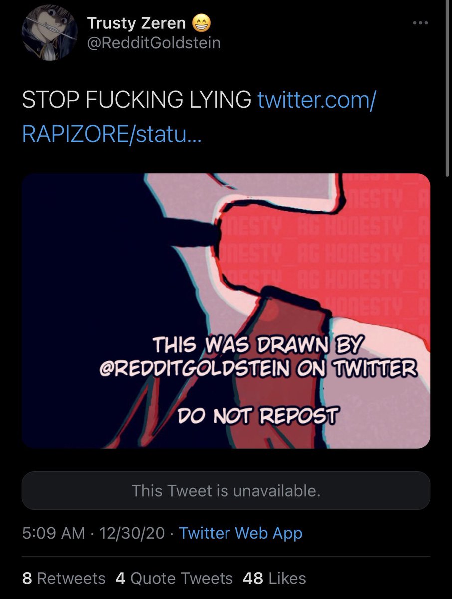 That said, I do not have explicit permission from rapizore to use these screenshots. However, these are widely available under the Twitter search feature. If rapizore wishes for me to take these down, I will comply.