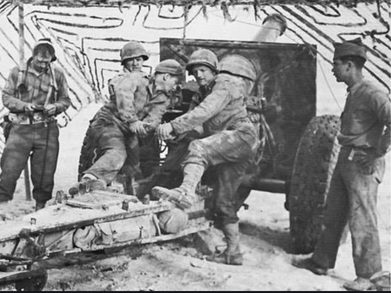 [8 of 11]This fight called for extreme versatility in the use of the artillery. Tactically disposed inside the bulge, every conceivable type of fire was delivered. Repeatedly, requests were received from the 35th Inf Division on the right and 101st Airborne Division on the left