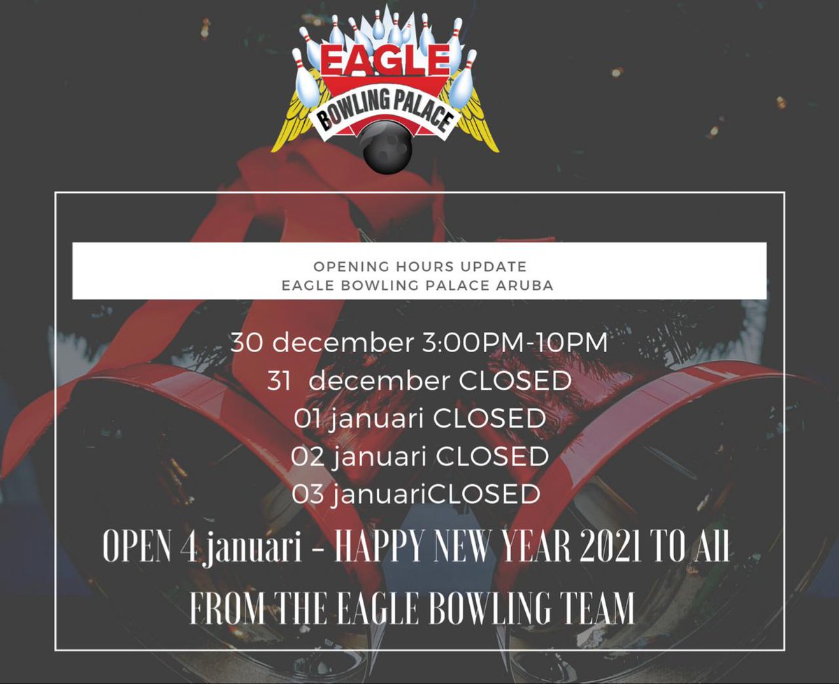 izaira's tweet photo. Serando ańa 2020 nos kier a gradici tur cu a sostene nos durante e Ańa dificil aki y nos kier a desea un y tur un Prospero Ańa Nobo. Di nos tur na Eagle Bowling &amp; Gari Wasabi. https://t.co/8qjgKVQEAI