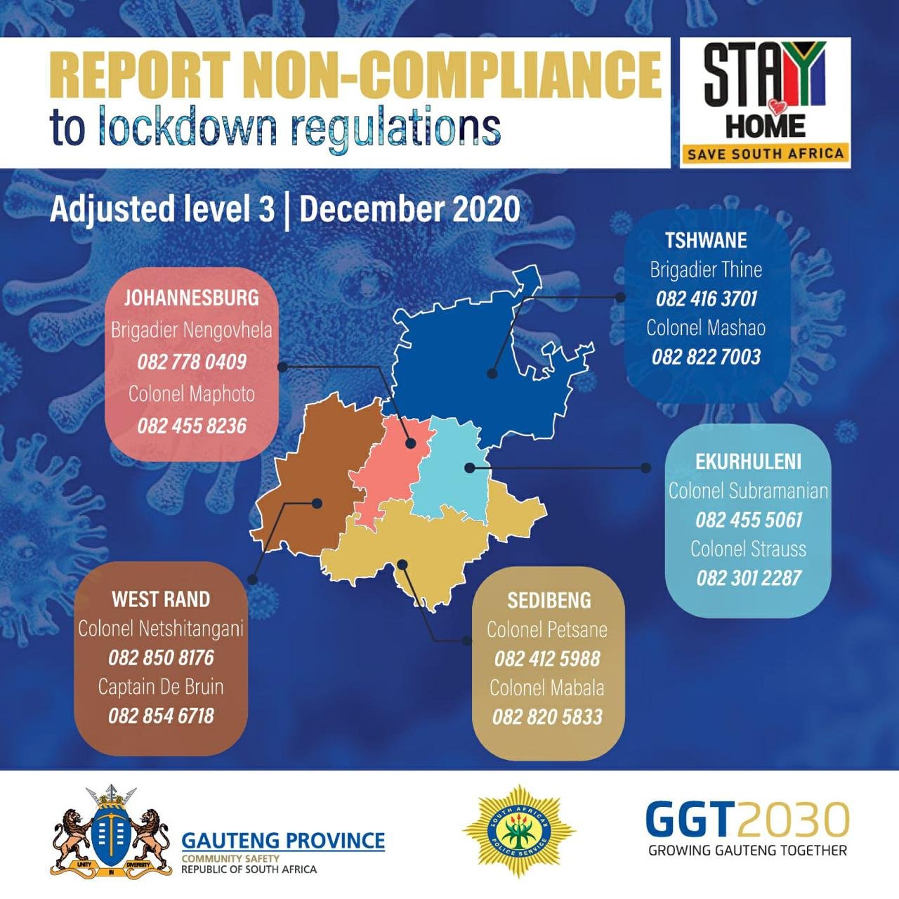 South African Government On Twitter Report Non Compliance To Lockdown Regulations In Gauteng Province Protectsouthafrica Staysafe