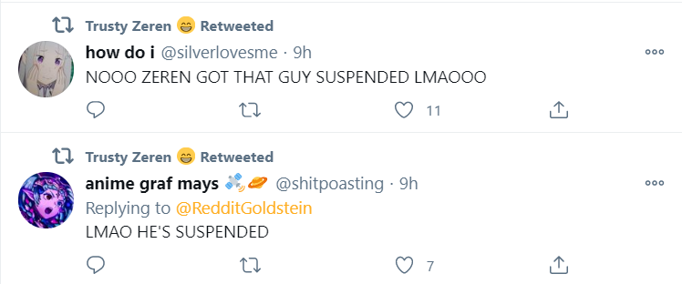 reported the account and got it suspended under false pretenses, reporting the original art as stolen. The account is still suspended, as of 12/30/20. (mm/dd/yy)