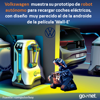 gonetus's tweet photo. Volkswagen lleva más de un año diseñando un robot de recarga autónomo que será capaz de recargar automáticamente los vehículos aparcados, sin intervención humana. #gonews https://t.co/aHqrA0VT7B
