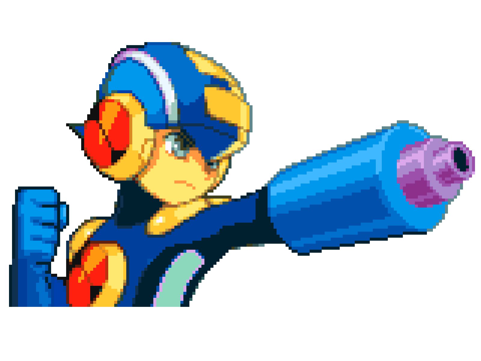 Nobab I Haven T Done A Rockmanredraw In A While This Sprite Is Based Off A Rockman Sprite From Rockman Exe Ws ロックマンエグゼ Ws A Platformer That Was Released On The
