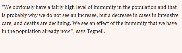 Every interview in the summer with the Public Health Agency made it clear nothing would be done to prevent another catastrophe in autumn-winter. The immunity would fix it. Obviously. https://www.di.se/nyheter/tegnell-sverige-har-peakat-och-ar-pa-vag-nedat/