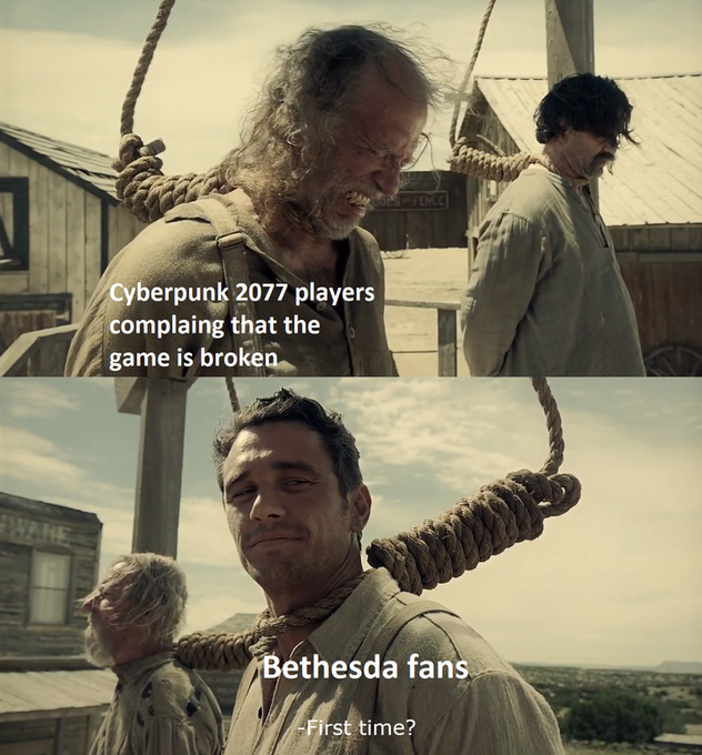 I think my favorite part about Cyberpunk 2077 is hearing about everyone now experiencing Fallout 76 ?