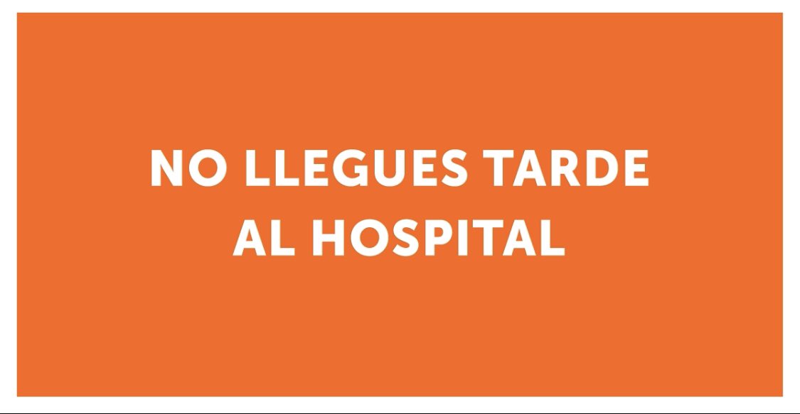 En la medida que se llegue más temprano a los hospitales, las posibilidades de salir pronto son mayores.
 
Si tienen síntomas no esperen:

Envíen covid19 por SMS al 51515 o 
llamen a <a href="/locatel_mx/">@locatel_mx</a> o al 911 para recibir orientación y seguimiento médico.