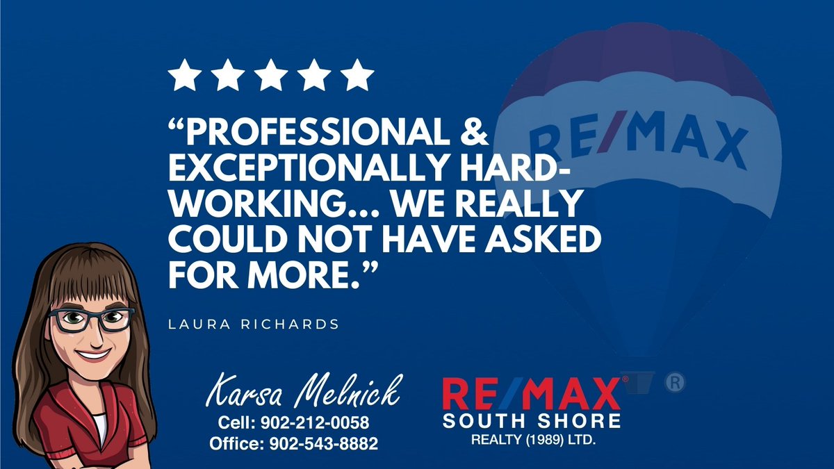 KarsaRemax's tweet photo. I greatly enjoyed working for these clients.  There are very special people out there.  It's my pleasure to work for and get to know them. 🏡🔑#karsamelnick #remax #remaxsouthshore #southshore #novascotia #maritimes #realestate #novascotiarealestate  #testamonial https://t.co/KrZbYl99wW