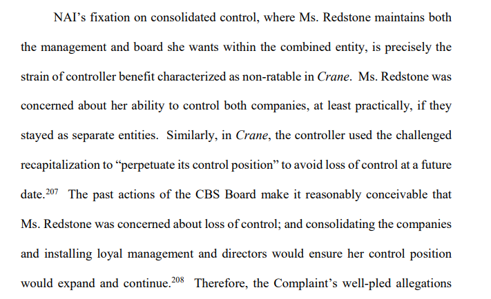 So this is the nonratable benefit to Redstone that Slights said had been pled: