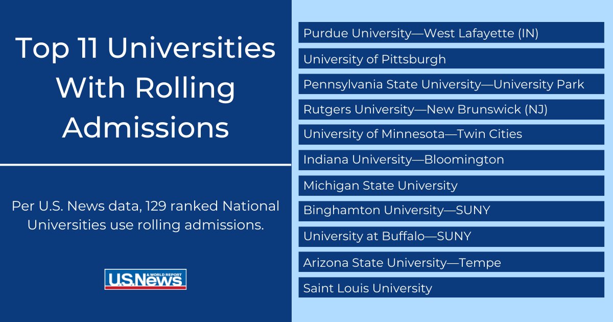 U.S. News Education on X: "Colleges with rolling admissions can be ...