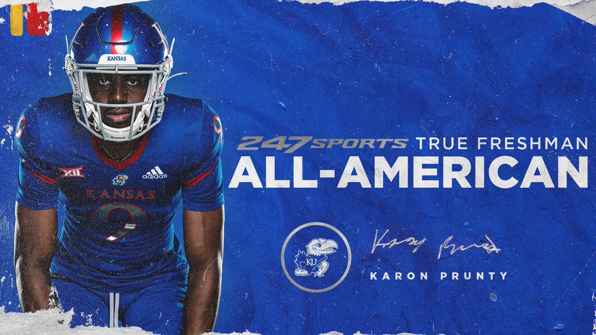 True Freshman All-American 🇺🇸 #KUfball

<a href="/karonprunty9/">Kp</a> was named to the 247Sports True Freshman All-American Team

More → kuathne.ws/2WU8kVW