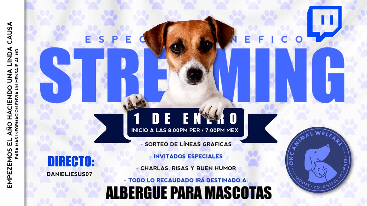 Chicos el viernes 1 de enero, realizaré un directo benéfico, agradecería mucho sus rt y ❤️, la meta serán 55 dólares, es por una buena causa, espero poder verlos a todos.